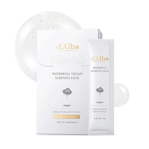 D'Alba Pacchetto Maschera Da Notte Al Tartufo Bianco Italiano Waterfull Vegano, Maschera Coreana Viso Overnight, Maschera Portatile In Gel Per Ritenzi