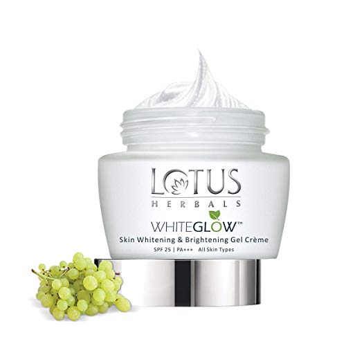 Lotus Herbals Whiteglow Gel Sbiancante E Schiarente Per La Pelle, Crema Viso Con Spf-25, Per Tutti I Tipi Di Pelle, 40G