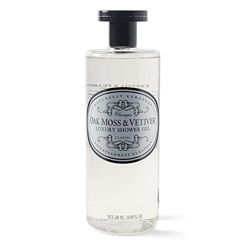 Naturally European Oak Moss And Vetiver Shower Gel, Earthy And Floral Scent, Leaves Skin Soft, Supple And Hydrated, Suitable For Sensitive Skin 500Ml