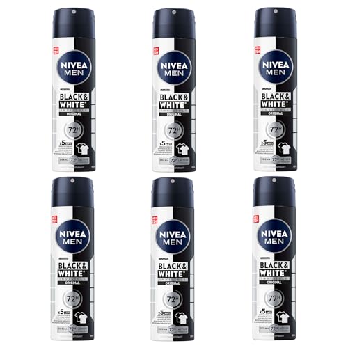 Nivea Men Nivea Men Spray Invisibile For Black & White Men Originale – 200 Ml – 6 Pezzi