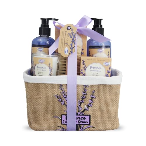 Gloss! | Cofanetto Regalo Per Donna | Set Bagno 6 Pezzi | Profumo Di Lavanda | Cesto Di Bellezza, Cura E Benessere | Idea Regalo Originale Per Donna,