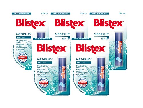Blistex, Burrocacao Medplus, Per La Cura Delle Labbra Screpolate, Secche E Opache, Estremamente Rinfrescante [Etichetta In Lingua Italiana Non Garanti