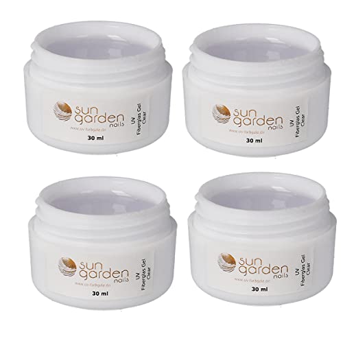 4 X 30 Ml Uv Fibreglass Clear Transparente - Linea Premium Gel - Finitura, Corporatura, Adesivo – Top Coat – Monofase Gel