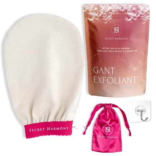 Secret Harmony Guanto Esfoliante Corpo Seta - Cura Del Corpo - Scrub Corpo E Viso Per Pelle Sensibile - Esfoliante Naturale Per Peli Incarniti - Peeli