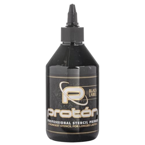 Black Label - Proton Professional Stencil Primer - 250 Ml / 8,5 Oz. Fissatore Estremo Di Stencil Tatuaggio. Stencil Tattoo