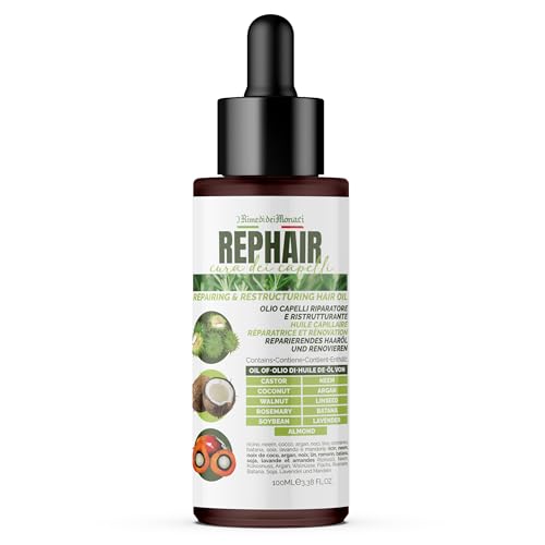Olio Capelli Rephair 100 Ml – Con Olio Di Rosmarino, Batana, Soia E Lavanda – Stimola Crescita E Idratazione Profonda, Contrasta La Caduta, Nutre E Ri