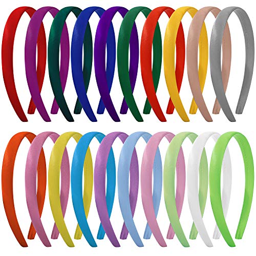 Cerchietti Per Capelli Fascia Per Capelli In Raso Cerchietti Di Plastica Per Donna Ragazze 15Mm Larghezza Multicolore 20 Pezzi