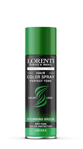 Lorenti Tokyo & Seoul Color Hair Spray Stunning Green – 150 Ml – Spray Colorato Per Capelli Per Vestire E Truccare Per Carnevale, Halloween E Feste A