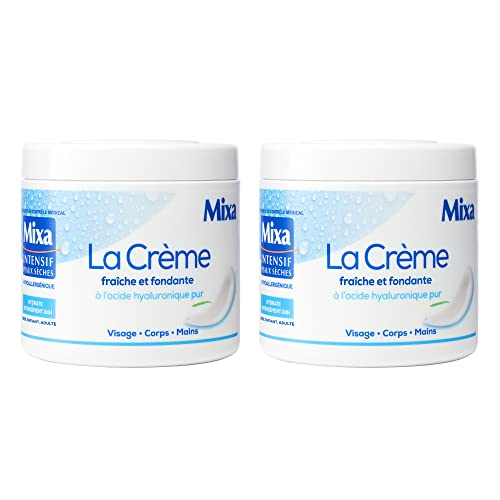Mixa Intensive Pelle Secca - Crema Fresca E Fondente Con Acido Ialuronico Puro, Multiuso, Viso, Corpo, Mani, Piedi, Idratazione, 24 Ore, Penetrazione 