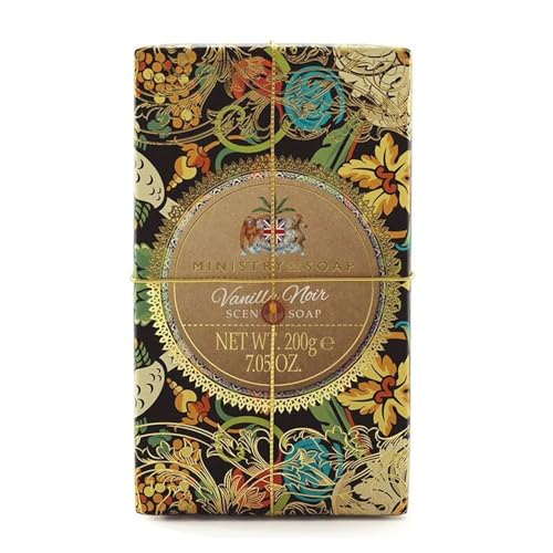 Ministry Of Soap Ornate Extravagence Wrapped Soap, Naturally Coloured, Triple-Milled Soap, Vanilla Nero 200 G