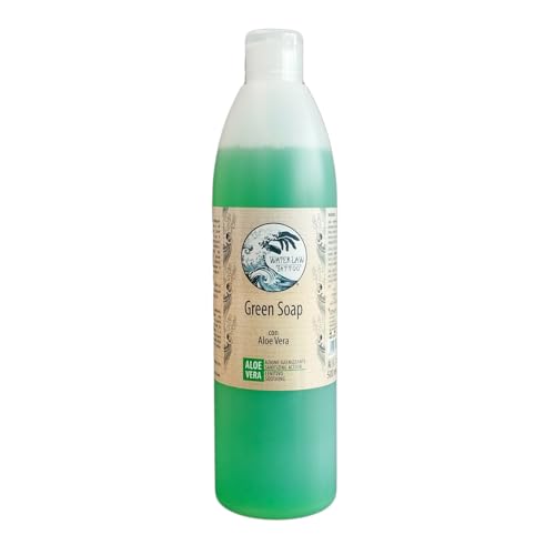 Water Law Tattoo - Green Soap Con Aloe Vera 500 Ml - Detergente Liquido Ad Uso Professionale