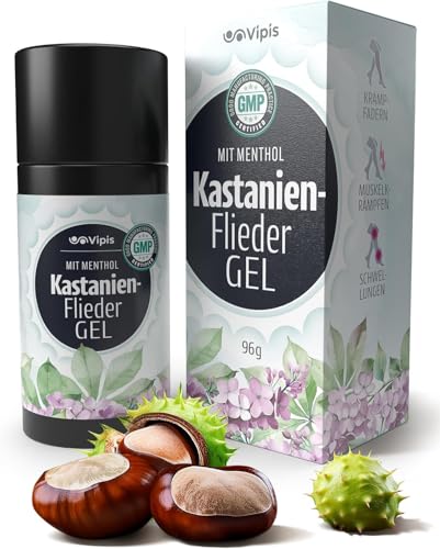 Vipis Rosskastanien Salbe Gel - Venensalbe & Krampfadern Creme Mit Lila & Menthol - Schnell Einziehend & Kühlende Creme Gegen Besenreiser, Müde & Schw
