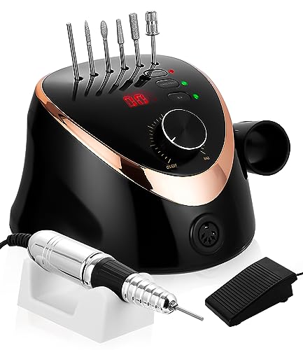 Fresa Per Unghie Professionale 35000 Giri Trapano Per Unghie Regolabile La Rettificatrice Con Modalità Pedale,Display Led Elettrico Di Chiodo Strument