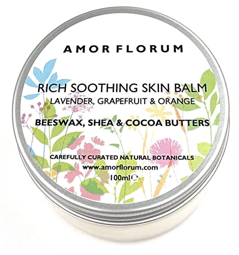 100% Puro E Naturale Crema Per La Pelle Lenitiva - Burro Di Cacao Di Karité E Cera D'Api - 100Ml Di Amor Florum. Con Oli Idratanti. Protegge La Barrie