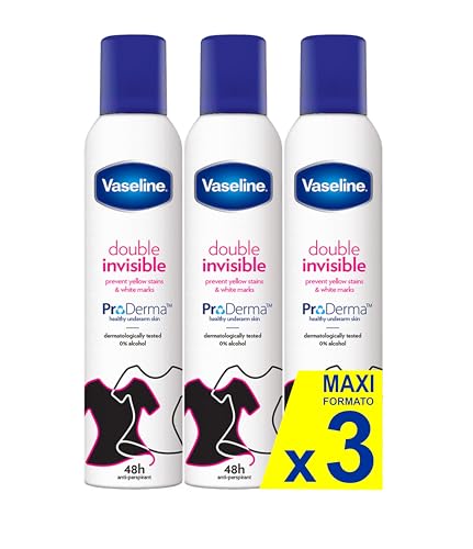 Vaseline Double Invisible Anti-Traspirante Per Donna 250 Ml | 48H Sweat Protection & Long-Lasting Freshness Pacco Da 3