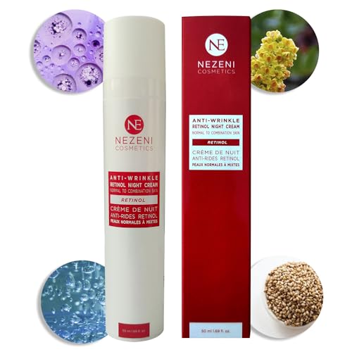 Nezeni Crema Notte 0.3% Retinol Puro Antirughe Donna/Uomo 27 Attivi | Riempitore Rughe Profonde Con Acido Ialuronico | Crema Rassodante Viso, Collo E