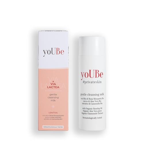 Yoube Latte Detergente Lenitivo E Nutriente - Gentle Cleansing Milk- Via Lactea- Con Rosa Mosqueta Bio, Aloe Vera Bio E Camomilla Bio Dermatologicamen