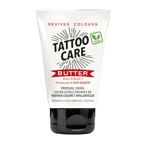 Hibros - Tattoo Care Butter Crema Tatuaggi Naturale Vegan Burro Di Karitè E Oli Naturali - Alta Qualità - Protegge Idrata Lucida La Pelle - Crema Tatu