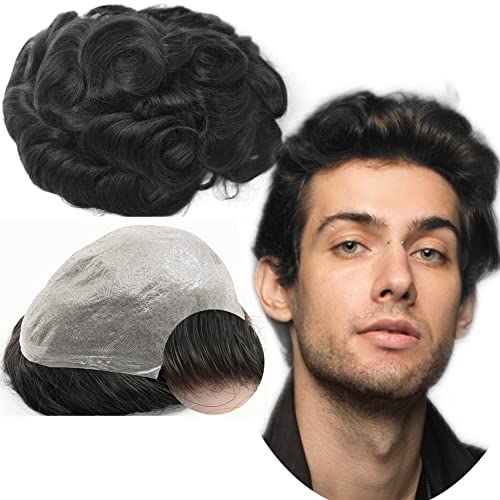 Protesi Capelli Uomo Yanahair Toupee Per Uomini Parrucchini Parrucca Capelli Veri Uomo Parrucche 100% Europeo Capelli Umani Veri 0.04Mm V-Loop Pu Pell