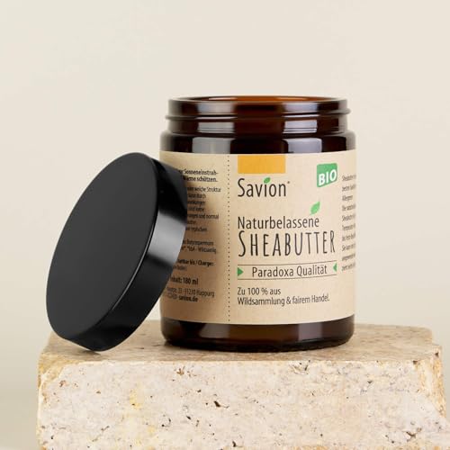 Savion Burro Di Karitè Naturale | Bio & Fairtrade | Per Pelle E Capelli | Burro Di Karité Puro | Burro Di Karitè 100% Naturale (180 Ml)