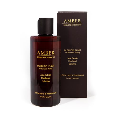 Gel Doccia Amber Elixir Con Peeling Ambra, Estratto Di Aloe, Pantenolo E Spirulina 250 Ml; Rinfrescante E Rivitalizzante Per Tutti I Tipi Di Pelle
