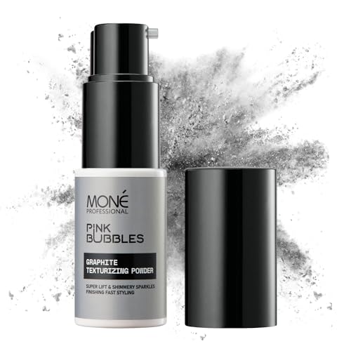 Moné Professional Polvere Volumizzante & Texturising - Polvere Styling Capelli - Sollevamento Istantaneo - Capelli Scuri - Polvere Leggermente Glitter