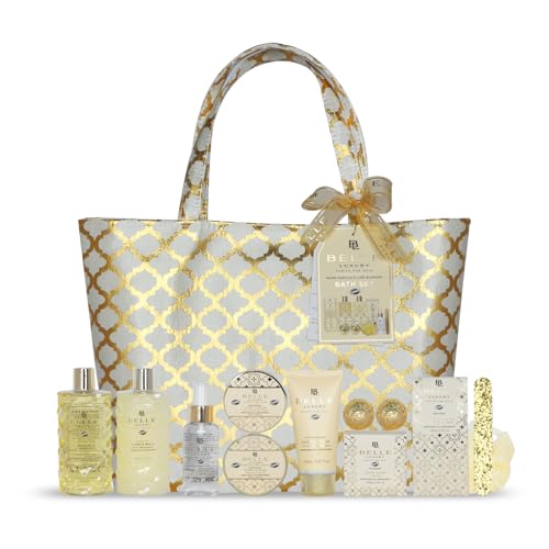 Gloss! - Cofanetto Regalo Donna - Set Bagno 9 Pezzi - Profumo Di Vaniglia E Tiglio - Cesto Di Bellezza E Relax - Idee Regalo Compleanno Donna