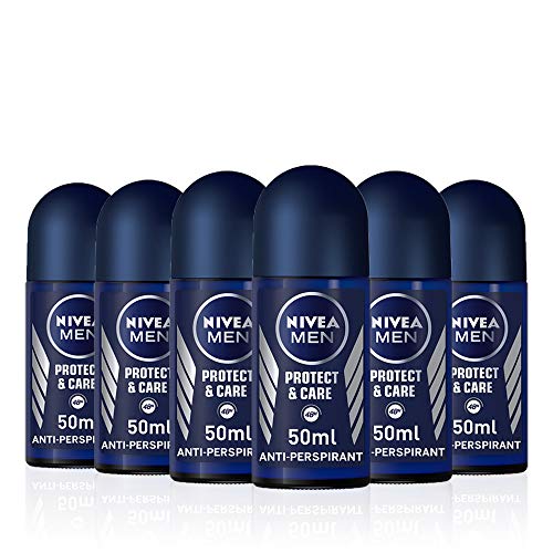Nivea Men, Protect And Care, Deodorante Roll On Da 50 Ml, Confezione Da 6 (Etichetta In Lingua Inglese)