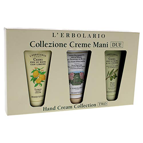 L'Erbolario Crema Mani Cofanetto Regalo Donna, Set Crema Mani Nutriente, Confezione Regalo, Confezione Da Viaggio Formato: 3 X 30 Ml