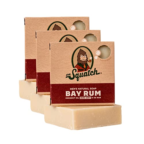 Dr. Squatch Saponetta Tutta Naturale Per Uomo, Confezione Da 3 - Bay Rum