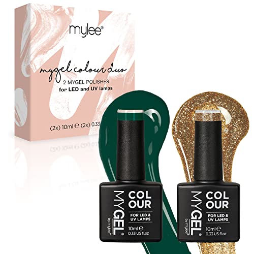 Mygel By Mylee Christmas Tree Duo Set Smalto Per Unghie Gel Semipermanente 2X10Ml Uv/Led Nail Art Manicure Pedicure Per Uso Professionale E Domestico