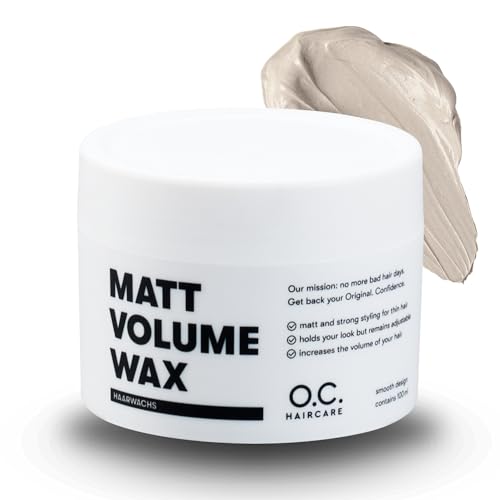 O.C. Haircare Matt Volume Wax – Forte Volume Di Cera Per Capelli Per Uomini – Struttura Opaca, Lucentezza Sana E Forte Tenuta – Senza Incollaggio, Ide