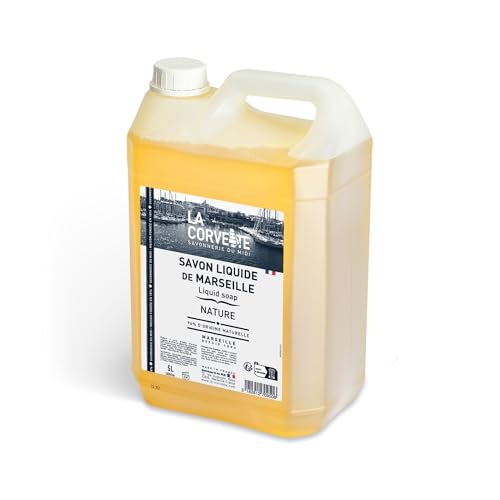 La Corvette - Sapone Liquido Di Marsiglia Nature – 5L – 96% Ingredienti Di Origine Naturale