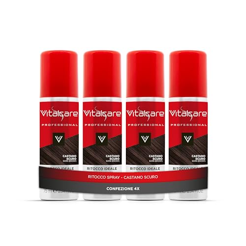 Vitalcare | Ritocco Ideale - Spray Istantaneo Per Ritocco Capelli, Spray Perfetto Per Coprire Temporaneamente I Capelli Bianchi E Grigi, Castano Scuro
