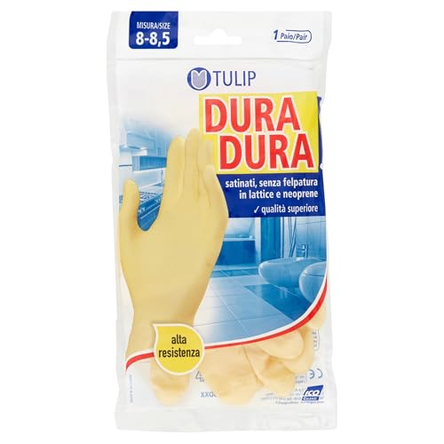 Tulip Dura Dura Guanti Satinati, Senza Felpatura In Lattice E Neoprene Misura 8-8,5 1 Paio