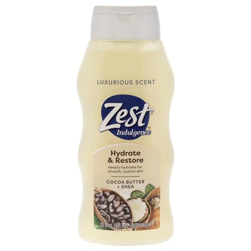 Zest Body Wash Enriched With Wild Cocoa Butter And Shea, Hydrating Body Soap - Suitable For All Skin Types - Cocoa Butter And Shea - 532 Ml