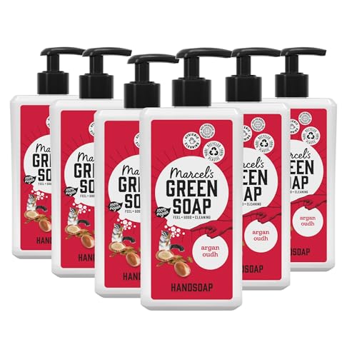 Marcel'S Green Soap - Sapone Per Le Mani Argan E Oudh - Dispenser Di Sapone Per Le Mani, 100% Eco Friendly, 100% Vegano, 97% Biodegradabile, 500 Ml, 6