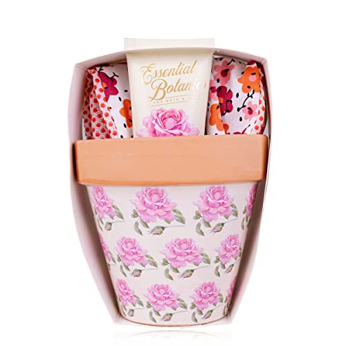 Accentra Set Per La Cura Delle Mani Essential Botanics In Vaso Di Fiori, Crema Per Le Mani, Crema Per Le Unghie Profumata Con Bellissimi Guanti Da Gia