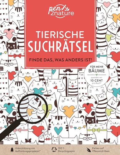 Tierische Suchrätsel - Finde Das, Was Anders Ist!: Witzige Wimmelbilder Und Suchrätsel | Gedruckt Auf 100% Recyclingpapier