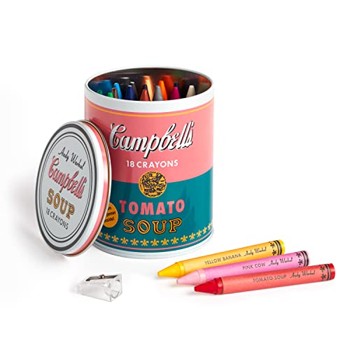 Galison Mudpuppy Andy Warhol Soup Can Crayons + Sharpener