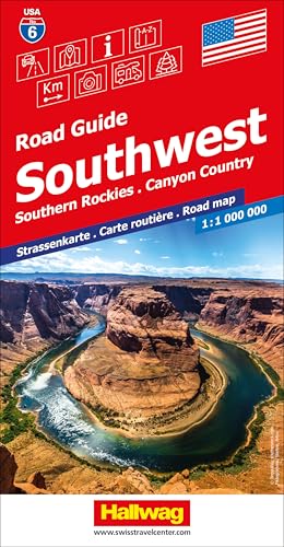 Hallwag Strassenkarte Usa, Southwest 1:1 Mio.: Mit Southern Rockies, Canyon Country. Inkl. Stadtpläne, Ortsverzeichnis Und Reiseinformationen: 6