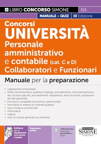 Concorsi Università Personale Amministrativo E Contabile (Cat. C E D) - Collaboratori E Funzionari - Manuale Per La Preparazione