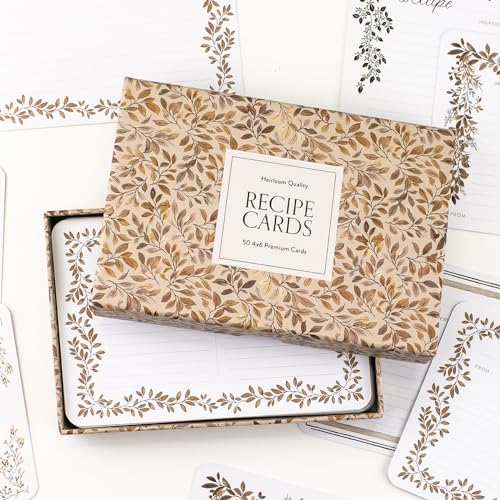 Recipe Cards: 50 Beautifully Designed 4X6 Recipe Cards: 12