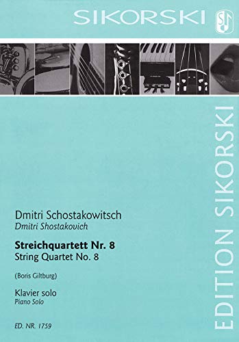 String Quartet No. 8: Arranged For Solo Piano