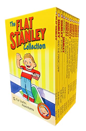 英文原版 The Flat Stanley Collection 纸片人斯坦利12册盒装收藏版 Jeff Brown 插图小说故事书 奇幻冒险章节书