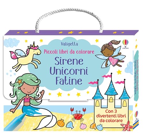 Valigette Usborne - Valigetta Piccoli Libri Da Colorare - Sirene, Unicorni, Fatine