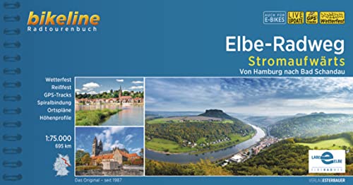 Elbe-Radweg / Elbe-Radweg Stromaufwärts: Von Hamburg Nach Bad Schandau, 695 Km, 1:75.000, Wetterfest/Reißfest, Gps-Tracks Download, Liveupdate
