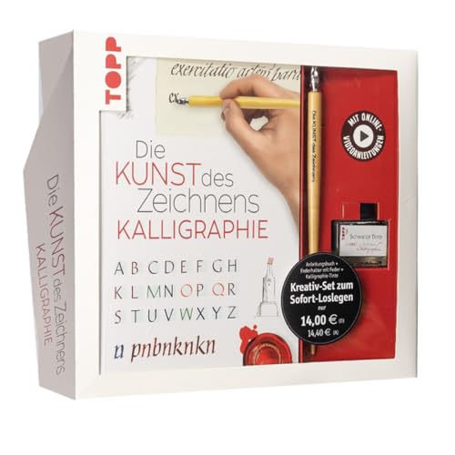 Kreativ-Set Die Kunst Des Zeichnens Kalligraphie: Buch Für Kalligraphie-Einsteiger Sowie Federhalter, Feder Mit Reservoir Und Tintenfass (Buch Plus Ma