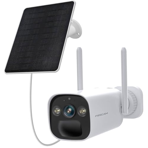 Foscam Bp4 - Telecamera Di Sorveglianza Wifi A Batteria, 2 K 4 Mp, Con Pannello Solare Ad Alta Efficienza, Audio Bidirezionale, Visione Notturna A Col