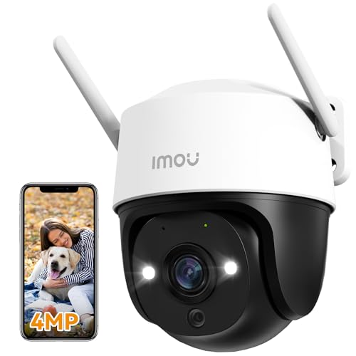 Imou 4Mp Telecamera Wi-Fi Esterno, Telecamera Wifi 360° 2.5K Visione Notturna A Colori, Ip66, Tracciamento Intelligente, Rilevamento Umano Con Faretto